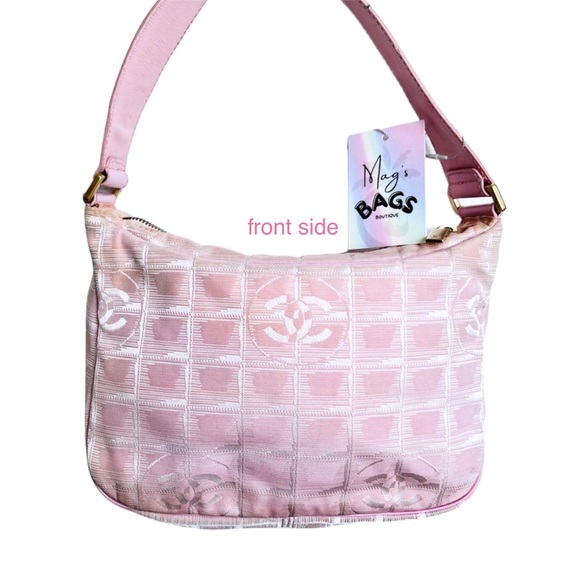 Chanel CC Travel Line Nylon Shoulder Bag (baby pink) 💗 - Picture 10 of 17